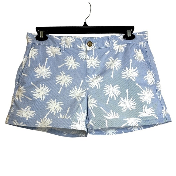 Gap Girlfriend Shorts High Waist Palm Tree Island Beach Stripe Nautical Size 8 - Picture 1 of 8